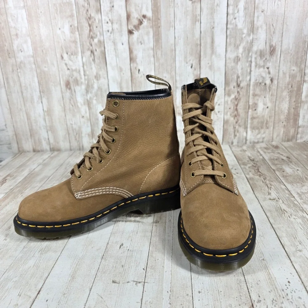 Dr Martens 1460 Tan Suede Leather Lace Up Boots Womens Size 6 M 7 L 31695_5